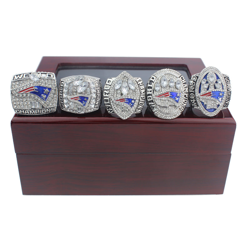 50% Off + Free Shipping - 5 pc/set Replica of Patriots Championship Rings